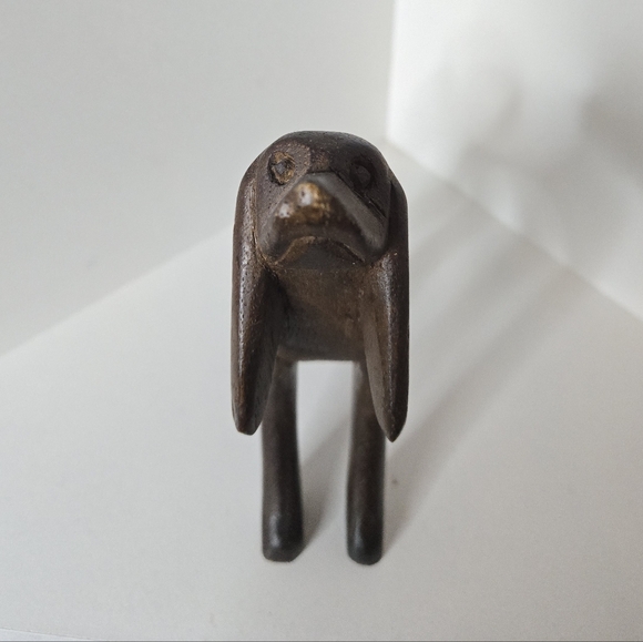 Hand-Carved Brown Wooden Dog Figurine - Decorative Pet Sculpture - Picture 5 of 8